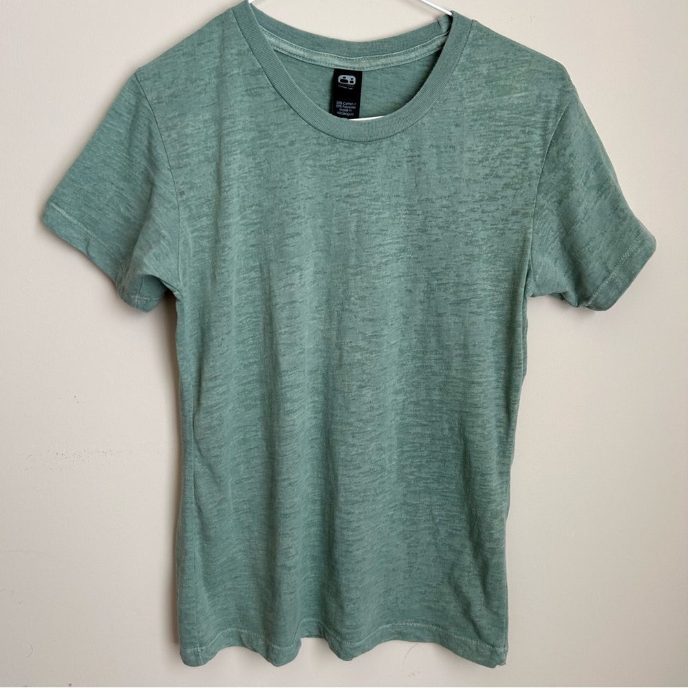 Alternative Vintage Soft Green Crew Neck Short Sleeve Tee T Shirt Top Size M